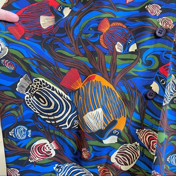 Vintage 90s Gillian tropical fish print dress - Picture 4 of 11